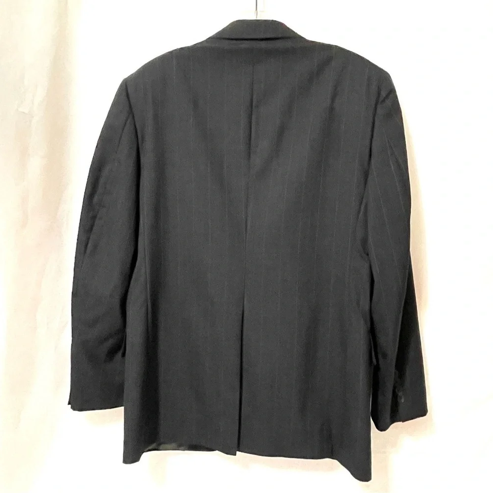 VTG, Jos. A. Bank wool suit coat, established 1905, gray pinstriped